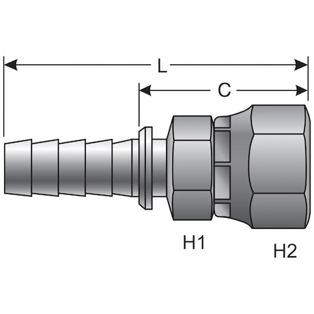 Gates Female SAE 45 degrees Flare Swivel 730309345